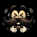 Stache is laughing